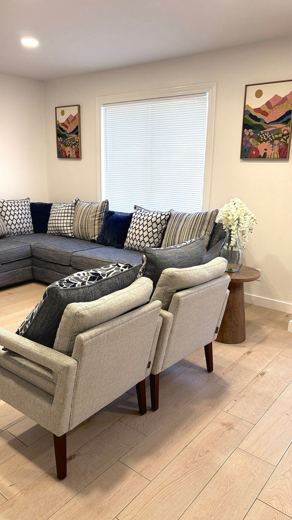Bright furnished living room at Palmas Pad in Brownsville